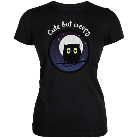 Owl Creepy But Cute Night Juniors Soft T Shirt