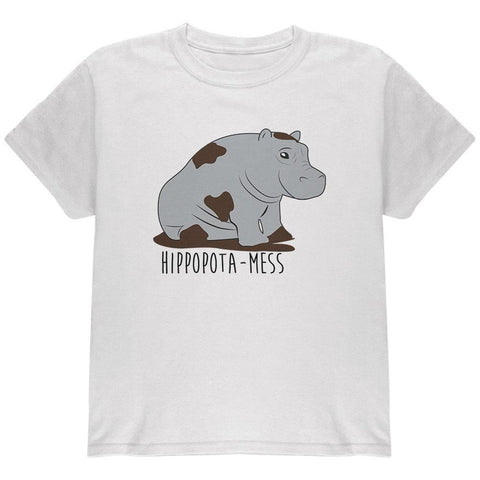 Hippo Mess Hippopotamess Funny Pun Youth T Shirt