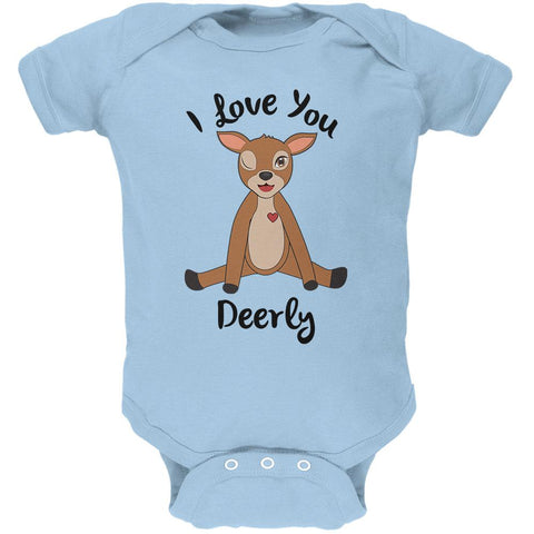 Deer I love You Deerly Dearly Funny Pun Soft Baby One Piece