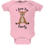 Deer I love You Deerly Dearly Funny Pun Soft Baby One Piece