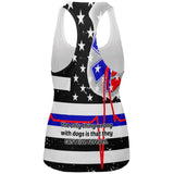 Firefighter EMT Dalmatian Live Forever Thin Red Line Flag Womens Work Out Tank Top