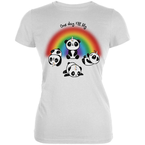 Panda Pandicorn One Day I'll Fly Juniors Soft T Shirt