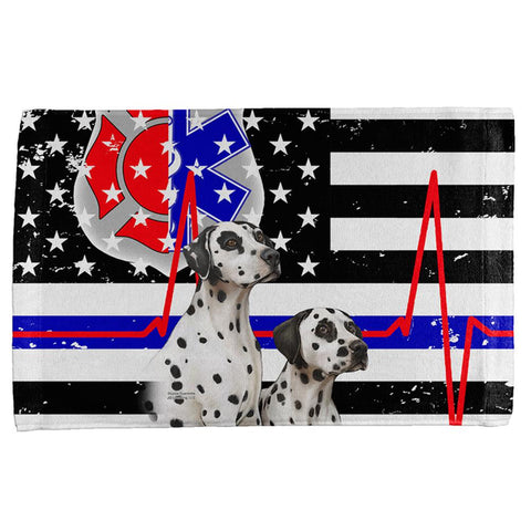 Firefighter EMT Dalmatian Live Forever Thin Red Line Flag All Over Hand Towel