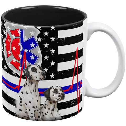 Firefighter EMT Dalmatian Live Forever Thin Red Line Flag Coffee Mug