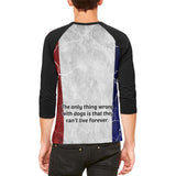 French Bulldog Live Forever Flag Mens Raglan T Shirt