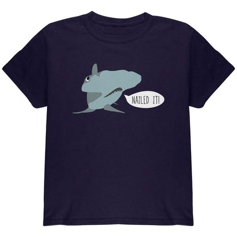 Shark Nailed It Hammerhead Funny Pun Youth T Shirt