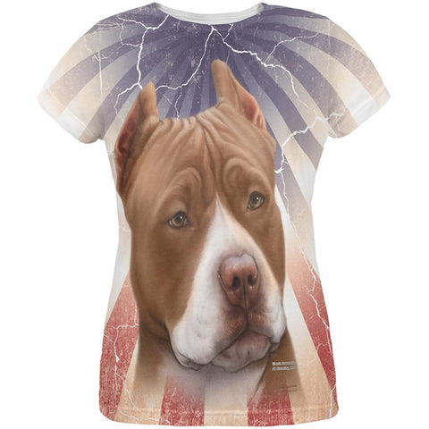 Pit Bull Terrier Live Forever All Over Womens T Shirt
