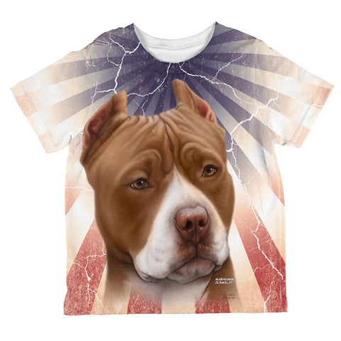 Pit Bull Terrier Live Forever All Over Toddler T Shirt