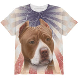 Pit Bull Terrier Live Forever All Over Youth T Shirt