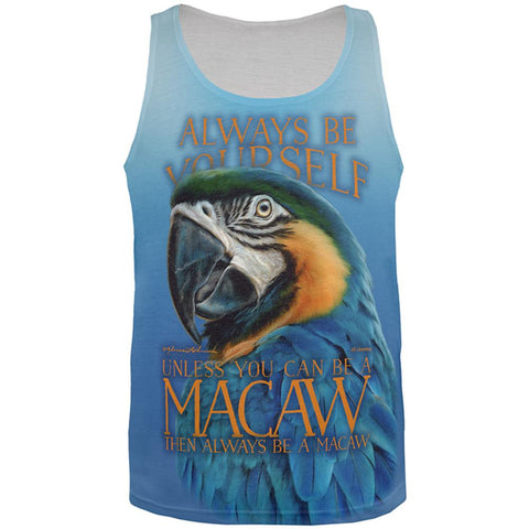 Always Be Yourself Unless Exotic Blue Macaw All Over Mens Tank Top