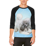 Poodle Live Forever Mens Raglan T Shirt