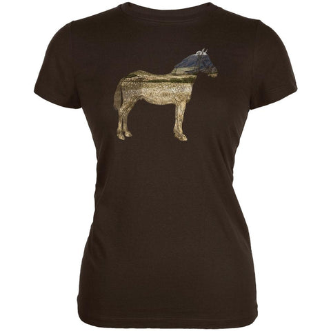 Horse Field Wild Mustang Juniors Soft T Shirt