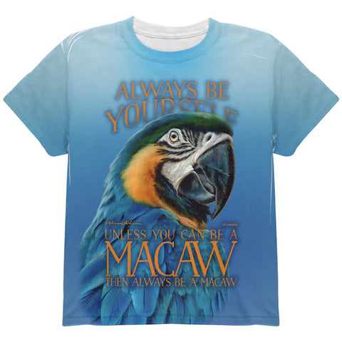 Always Be Yourself Unless Exotic Blue Macaw All Over Youth T Shirt