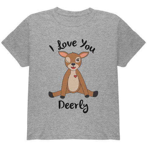 Deer I love You Deerly Dearly Funny Pun Youth T Shirt