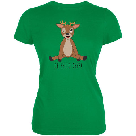 Oh Hello Deer Funny Pun Juniors Soft T Shirt
