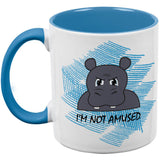 Hippo I'm Not Amused Funny Aqua Handle Coffee Mug