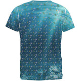 Manatee Mermaid Ocean Pattern All Over Mens T Shirt