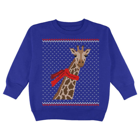 Big Giraffe Scarf Ugly Christmas Sweater Toddler Sweatshirt