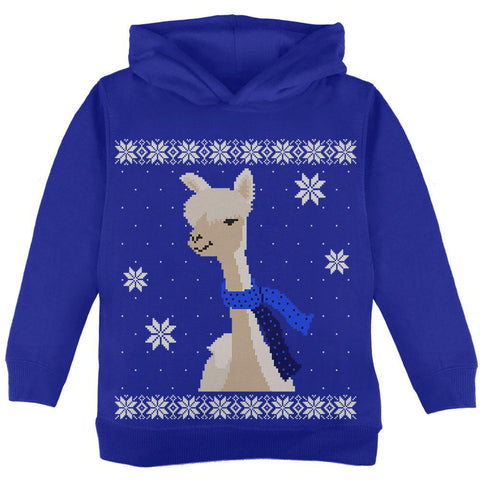 Big Alpaca Scarf Ugly Christmas Sweater Toddler Hoodie