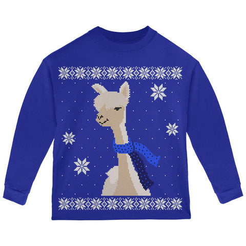 Big Alpaca Scarf Ugly Christmas Sweater Toddler Long Sleeve T Shirt