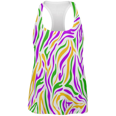 Mardi Gras Zebra Stripes Costume All Over Womens Work Out Tank Top