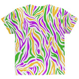 Mardi Gras Zebra Stripes Costume All Over Youth T Shirt