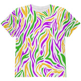 Mardi Gras Zebra Stripes Costume All Over Youth T Shirt