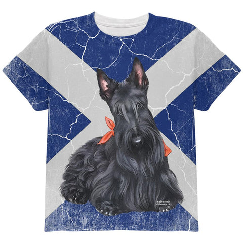 Scottish Terrier Live Forever All Over Youth T Shirt