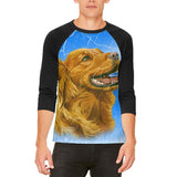 Golden Retriever Live Forever Mens Raglan T Shirt