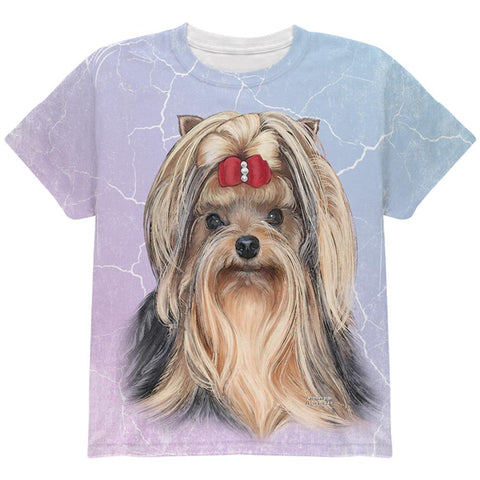 Yorkshire Terrier Live Forever All Over Youth T Shirt