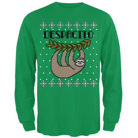 Despacito Means Slowly Sloth Funny Ugly Christmas Sweater Mens Long Sleeve T Shirt