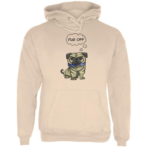 Pug Off Funny Mens Hoodie