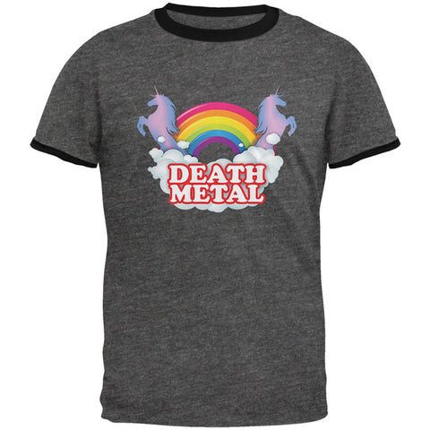 Death Metal Rainbow Unicorns Mens Ringer T Shirt