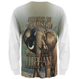 Always Be Yourself Unless Elephant All Over Mens Long Sleeve T Shirt