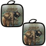 Always Be Yourself Unless Elephant All Over Pot Holder (Set of 2)  front view