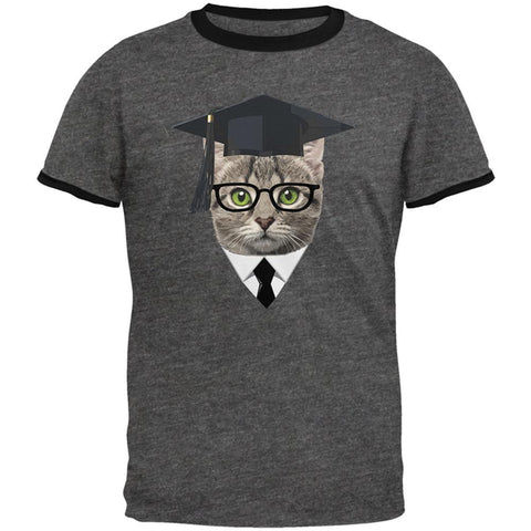 Graduation Funny Cat Mens Ringer T Shirt