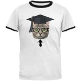 Graduation Funny Cat Mens Ringer T Shirt