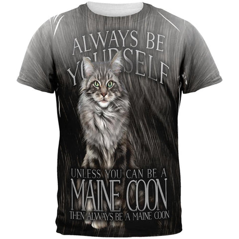 Always Be Yourself Unless Maine Coon Cat All Over Mens T Shirt