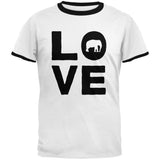 Elephant Love Mens Ringer T Shirt front view