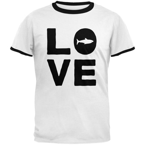 Shark Love Mens Ringer T Shirt