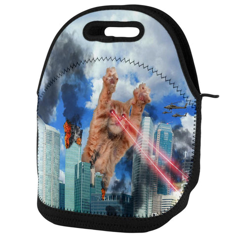 Giant Cat Laser Rampage and Destroy Lunch Tote Bag