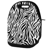 Zebra Print White Lunch Tote Bag