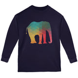 Elephant Geometric Youth Long Sleeve T Shirt front view