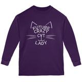 Future Crazy Cat Lady Pink Youth Long Sleeve T Shirt