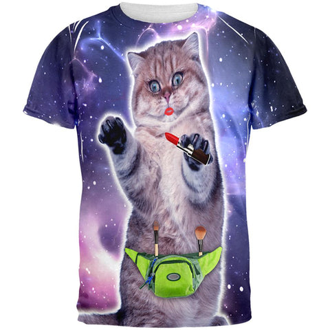 Makeup Cat Funny All Over Mens T Shirt