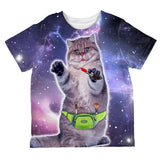 Makeup Cat Funny All Over Toddler T Shirt front view