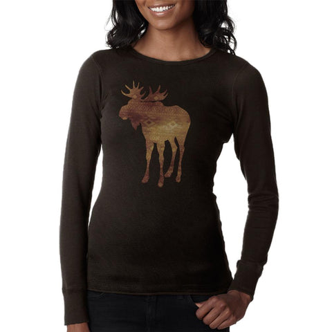 Native American Spirit Moose Juniors Long Sleeve Thermal