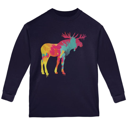 Splatter Moose Youth Long Sleeve T Shirt