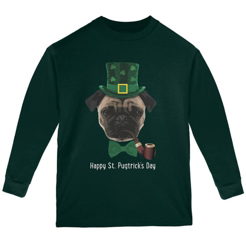 St. Patrick's Pugtrick's Day Funny Pug Youth Long Sleeve T Shirt
