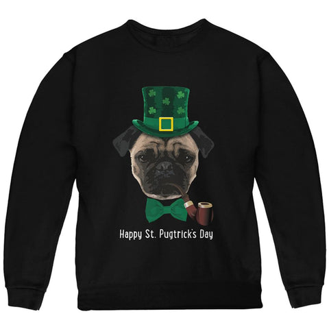 St. Patrick's Pugtrick's Day Funny Pug Youth Sweatshirt